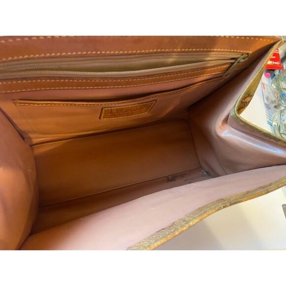 Alviero Martini Womens Handbag Map Brown Prima Classe Luxury Leather Bag - Picture 9 of 10